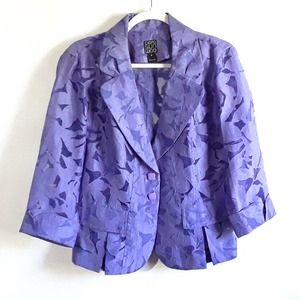 Clara Sun Woo Iris Purple Suit Jacket Blazer - size Medium, EUC! Wedding Floral